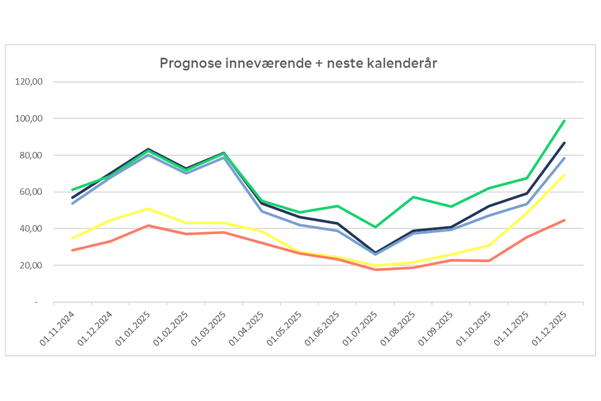 Prognose inneværende + neste kalenderår